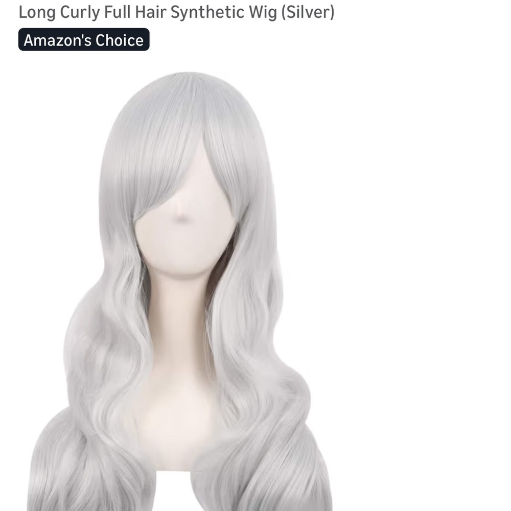 Glamorous Silver Long Curly Wig